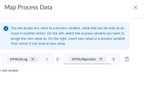 Map Process Data Configuration
