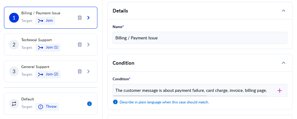 Support tickets can be routed based on message intent and urgency.