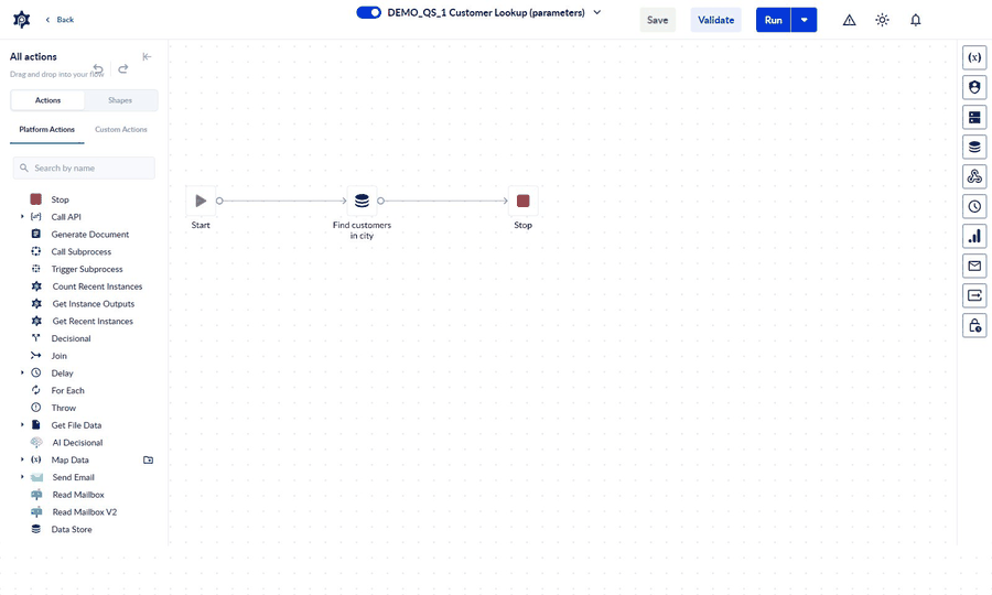 Running the process and opening its results