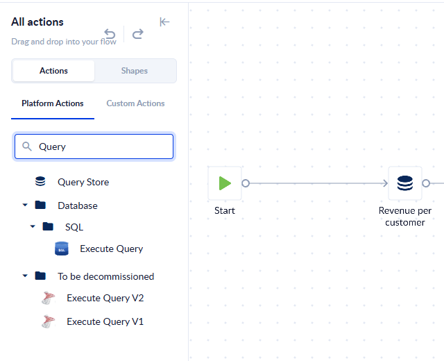 The toolbox filtered by "Query", with Query Store at the top